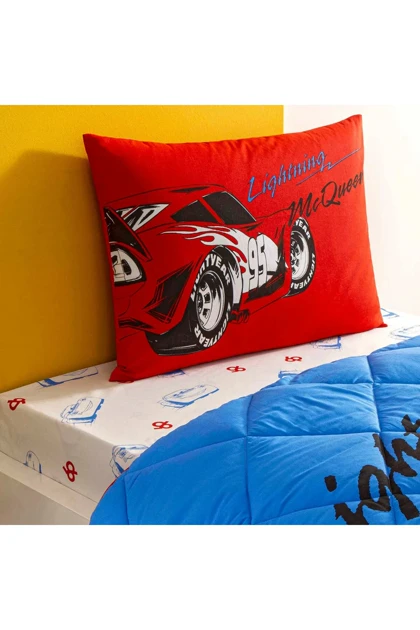 سرویس لحاف یک نفره Taç مدل Cars Mcqueen پنبه‌ای - قرمز