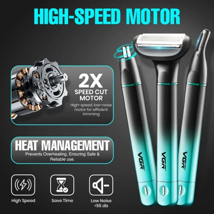 ماشین اصلاح بدن سه کاره وی جی آر VGR مدل V-625 ضد آب شارژی