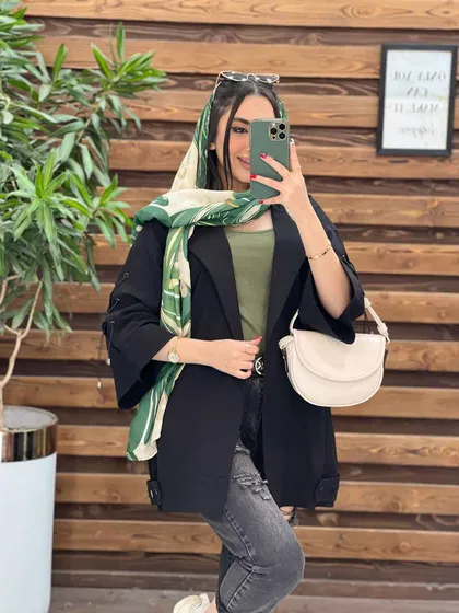 مانتو لینن آستین بنددار
