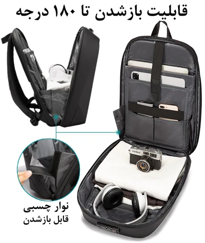کیف کوله پشتی لپ تاپ ضد سرقت اورجینال بنج BANGE 7251