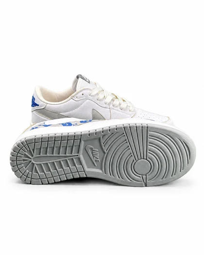 کفش کتانی مردانه مدل نایکی ترویس کاز سفید طوسی آبی Nike travis kawz