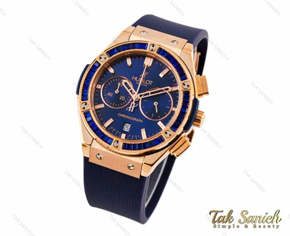 ساعت هابلوت زنانه سه موتوره رزگلد سرمه ای Hublot-2842-L