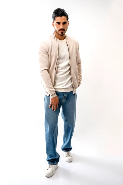 سویشرت بافت یقه خلبانی مردانه