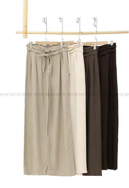 شلوار دوکمر لینن دوپیله کد1004437