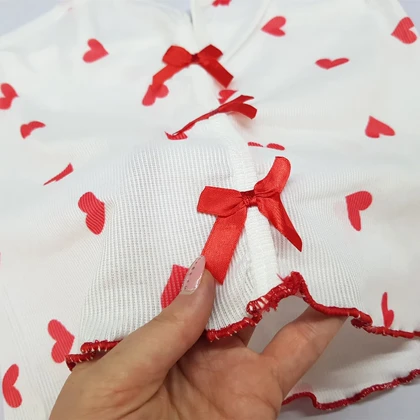 ست تاپ و شلوارک راحتی زنانه ماییلدا مدل قلب و پاپیون کد 5980-3