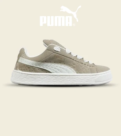 کفش کتانی ورزشی کرم مردانه و زنانه PUMA suede XL