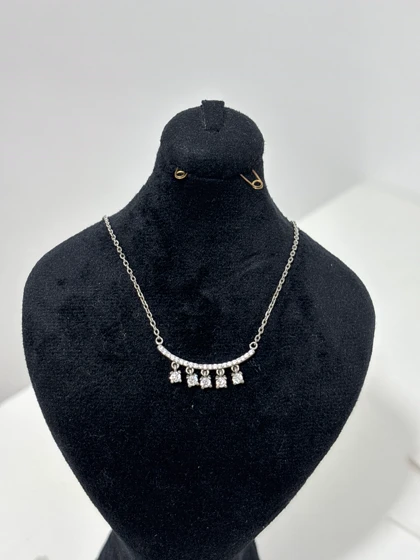 گردنبند نقره زنانه نگین ریزشی 970