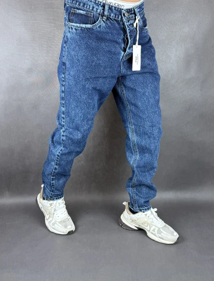 شلوار مام فیت مردانه آبی تیره 120