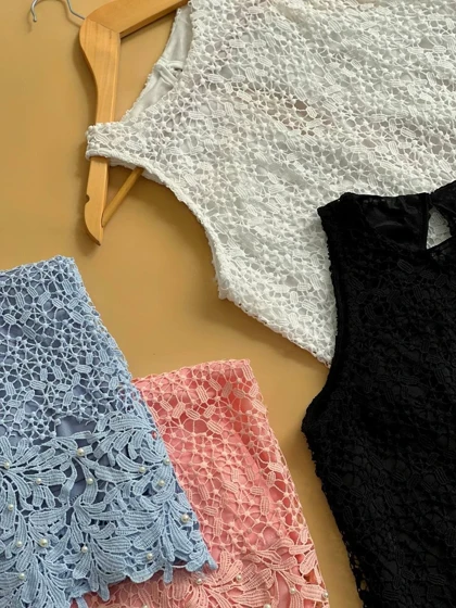 تاپ تمام گیپور مرواریدی کد 1729