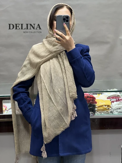 شال پلیسه نخی صابونی وارداتی