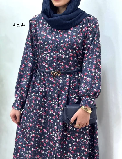 پیراهن مانتویی پاییزه طرحدار آیسو سانیا 1