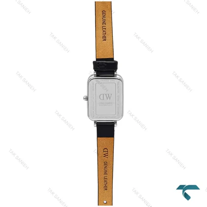 ساعت زنانه DW مستطیلی سیلور بندچرم صفحه صورتی DW-7119-L