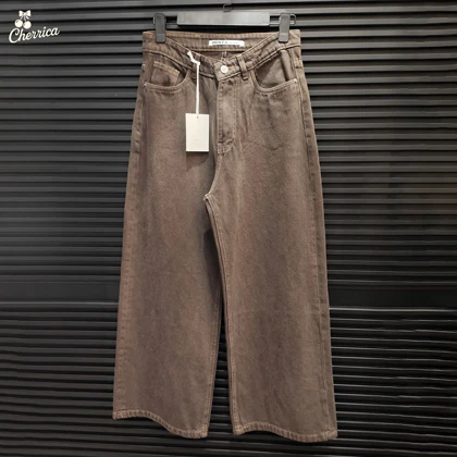شلوار جین زنانه بگ قهوه ای کد 17