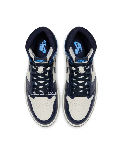 کتانی نایک ایر جردن وان ساق‌دار ابسیدین Nike Air Jordan 1 Retro High Obsidian UNC