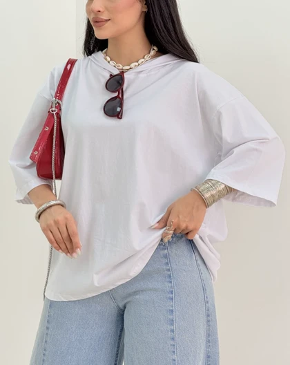 تیشرت کلاه دارشقایق(38)کد:5601