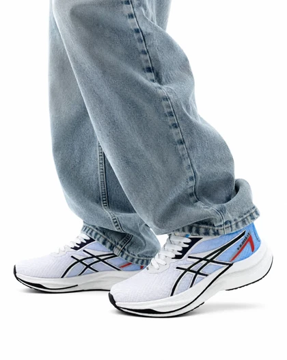 کفش کتانی زنانه زیره بست مدل اسیکس سفید آبی ASICS