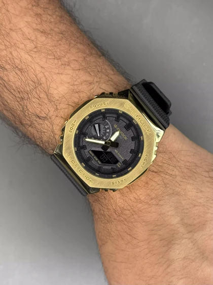 ساعت مچی کاسیو جی-شاک بند مشکی قاب طلایی Casio G-Shock 2100G - 1A9ER