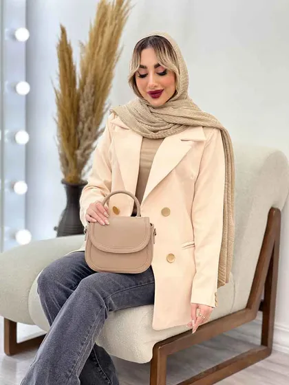 مانتو جیب نما دکمه طلایی