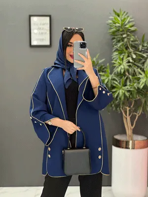 مانتو ژاکارد بغل دکمه