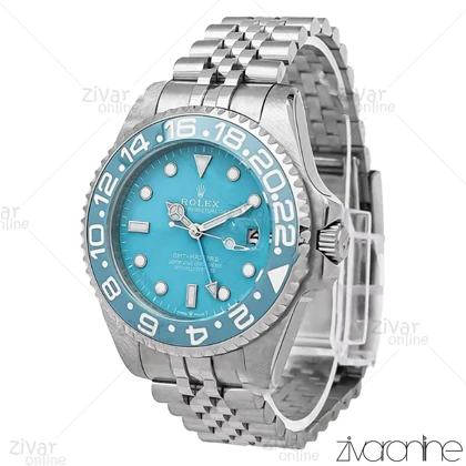 ساعت رولکس جی ام تی مستر 2 مردانه سیلور صفحه آبی تیفانی 106620