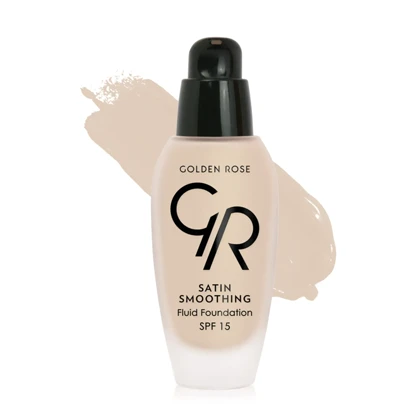 کرم پودر صورت گلدن رز ,مدل Satin Smoothing Fluid شماره 27 مناسب انواع پوست حجم 34 میلی‌لیتر