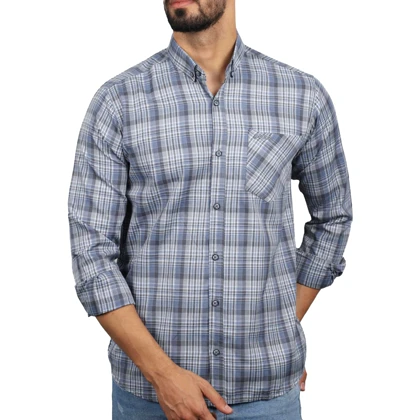 پیراهن آستین بلند چهارخونه مردانه مدل 6202820