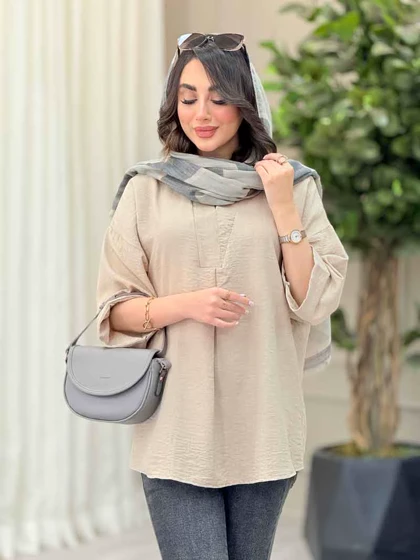مانتو یقه ایستاده جلو بسته