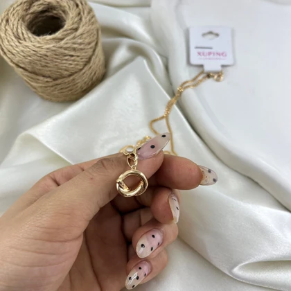 گردنبند زنانه مدل پیوند طرح گره رنگ ثابت ضد حساسیت