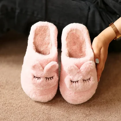 اسلیپر حوله‌ای زنانه مدل خرگوش پشمی
