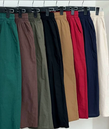 شلوار دامنی لینن نخ وارداتی کد 3704