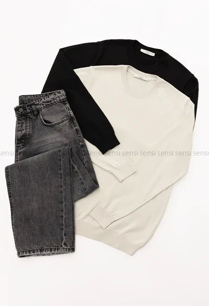 بلوز بافت یقه گرد مردانه کد20000038