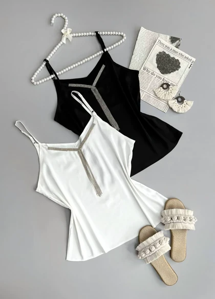 تاپ ساتن جلو زنجیر کد 3408