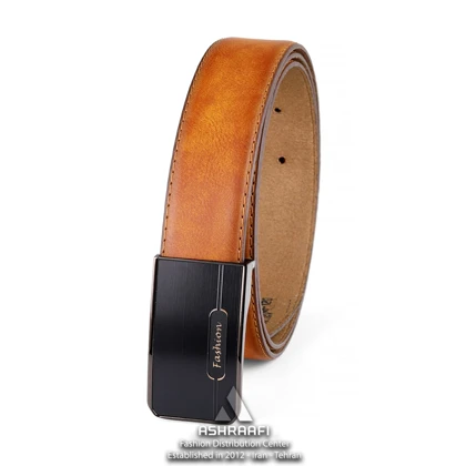 کمربند مردانه عسلی Leather Belt BL75