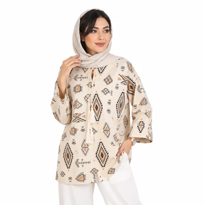 تونیک زنانه لینن منگوله‌دار کد 52