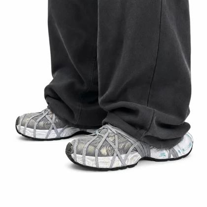 کفش کتانی مردانه مدل بالنسیاگا اسپایدر کاستوم طوسی BALENCIAGA SPIDE