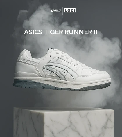 کفش کتانی مردانه سفید ASICS TIGER RUNNER II مدل 5678