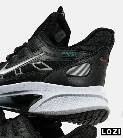کفش کتانی مردانه و زنانه مشکی نقره ای نایک NIKE P-6000