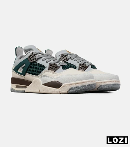 کتانی ساق‌دار زنانه و مردانه کرم سبز Nike air jordan 4 مدل 8047