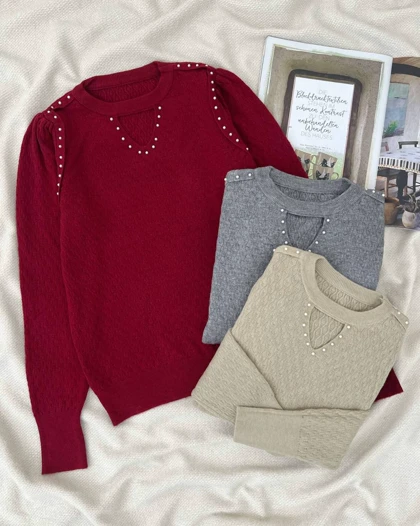 پلیور بافت گپ طرح برجسته مروارید کد 5203