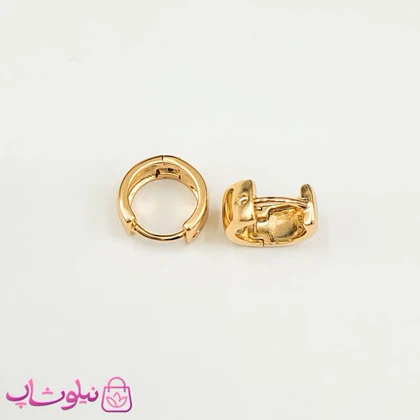 گوشواره حلقه‌ای پهن ژوپینگ آینه ای کد 1391