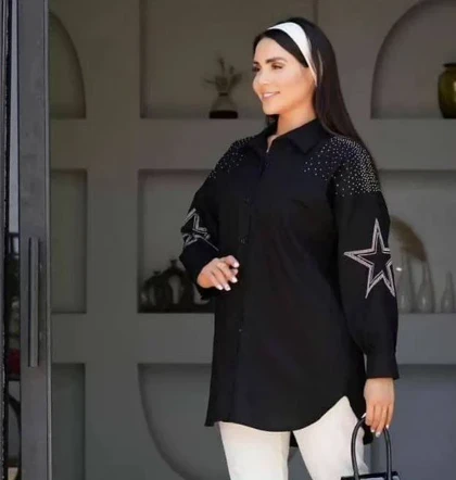 شومیز مجلسی نگین‌دار