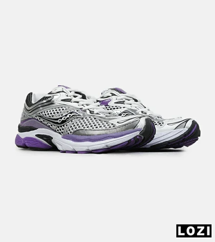 کفش کتانی مردانه و زنانه طوسی بنفش Saucony pro grid omni 8 مدل 8899