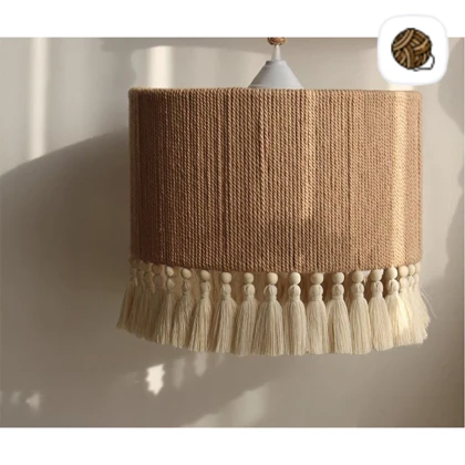 لوستر مکرومه بافی مدل پر منگوله قطر 35