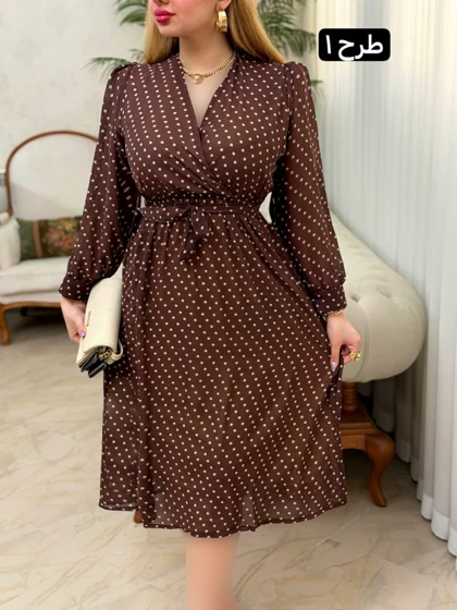 پیراهن حریر آستردار 3679