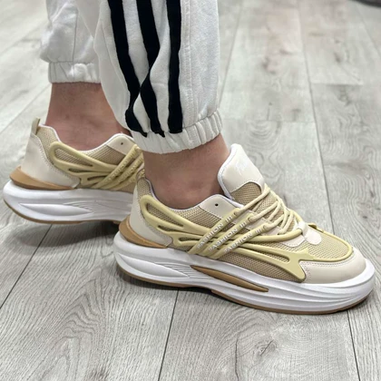 کفش و کتانی مردانه مدل FASHION رنگ سفید کرم