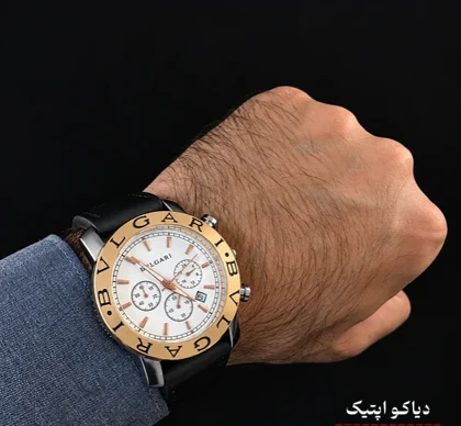 ساعت مچی مردانه سه موتور برند بولگاری مدل DO1346 چرمی