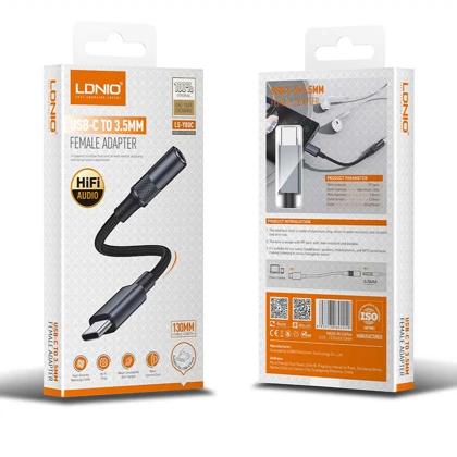 مبدل تایپ سی به جک 3.5 میلی متری الدنیو LS-Y80C