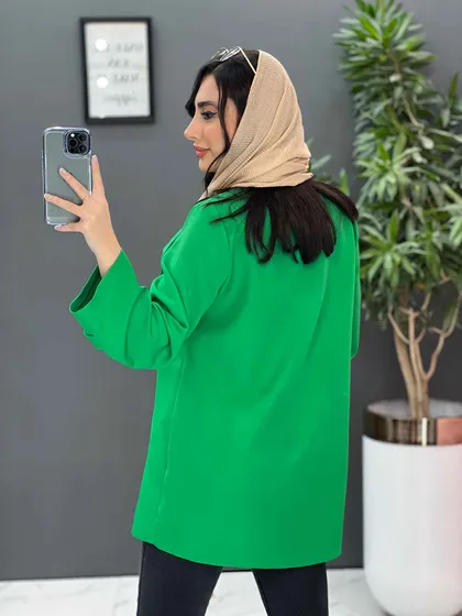 مانتو کتی دکمه طلایی آستین پاگن