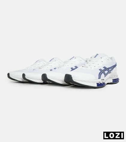 کفش کتانی مردانه سفید آبی ASICS GORETEX