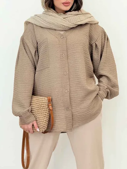 شومیز تک جیب پشت بندی